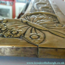 Load image into Gallery viewer, Antique Scottish School ART NOUVEAU Brass Mirror with Scrolls and Butterfly Decoration

