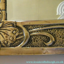 Load image into Gallery viewer, Antique Scottish School ART NOUVEAU Brass Mirror with Scrolls and Butterfly Decoration
