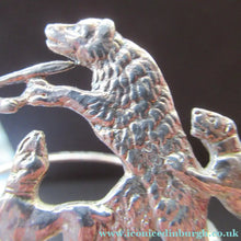 Load image into Gallery viewer, Antique Scottish Silver. 1890s Hamilton &amp; Inches Hallmarked Menu Holder: BEAR HUNT
