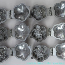 Load image into Gallery viewer, Antique Set of SIX Aluminium Chocolate Moulds. Very Substantial Items in the Form of Lotus Flowers
