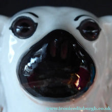 Load image into Gallery viewer, LARGE Staffordshire Dogs Chimney Spaniels / Wally Dugs. 12 inches. ANTIQUE PAIR with dark brown glass eyes; 1880
