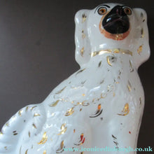Load image into Gallery viewer, Antique Staffordshire Chimney Spaniels Wally Dogs 12 inches Glass Eyes
