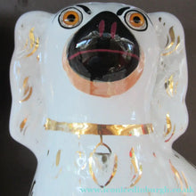 Load image into Gallery viewer, Antique Staffordshire Chimney Spaniels Wally Dogs 12 inches Glass Eyes
