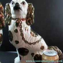 Load image into Gallery viewer, Large Victorian Staffordshire Dogs Copper Lustre Patches. 12 1/2 inches. 1860s
