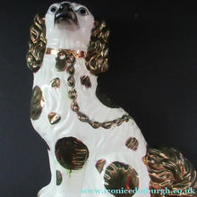 Load image into Gallery viewer, Large Victorian Staffordshire Dogs Copper Lustre Patches. 12 1/2 inches. 1860s
