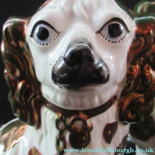 Load image into Gallery viewer, Large Victorian Staffordshire Dogs Copper Lustre Patches. 12 1/2 inches. 1860s
