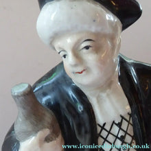 Load image into Gallery viewer, ANTIQUE Staffordshire Figure. The Drunken Parson &amp; his Clerk or Night Watchman. 19th Century in Good Condition
