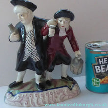 Load image into Gallery viewer, ANTIQUE Staffordshire Figure. The Drunken Parson &amp; his Clerk or Night Watchman. 19th Century in Good Condition
