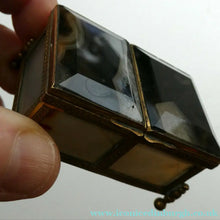 Load image into Gallery viewer, Antique Victorian Agate and Gilt Metal Dual Hinge Stamp Box
