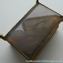 Load image into Gallery viewer, Antique Victorian Agate and Gilt Metal Dual Hinge Stamp Box
