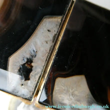 Load image into Gallery viewer, Antique Victorian Agate and Gilt Metal Dual Hinge Stamp Box
