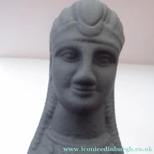 Load image into Gallery viewer, Antique VICTORIAN Matching PAIR of Cast Iron French Sphinx Andirons / Firedogs. EGYPTIAN STYLE
