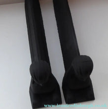 Load image into Gallery viewer, Antique VICTORIAN Matching PAIR of Cast Iron French Sphinx Andirons / Firedogs. EGYPTIAN STYLE
