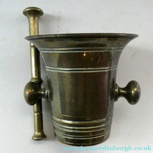 Load image into Gallery viewer, Antique VICTORIAN Pharmacy Heavy Solid Brass Mortar And Pestle 
