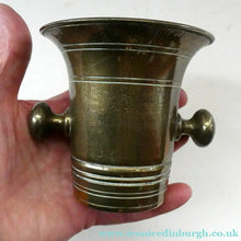 Load image into Gallery viewer, Antique VICTORIAN Pharmacy Heavy Solid Brass Mortar And Pestle 
