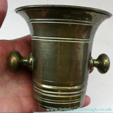 Load image into Gallery viewer, Antique VICTORIAN Pharmacy Heavy Solid Brass Mortar And Pestle 
