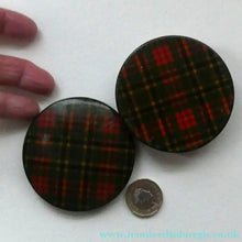 Load image into Gallery viewer, Antique Victorian Scottish Mauchline Ware TARTANWARE Circular Box. McBeth Tartan

