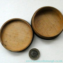 Load image into Gallery viewer, Antique Victorian Scottish Mauchline Ware TARTANWARE Circular Box. McBeth Tartan
