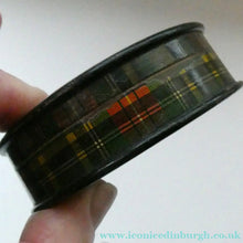Load image into Gallery viewer, Antique Victorian Scottish Mauchline Ware TARTANWARE Circular Box. McBeth Tartan
