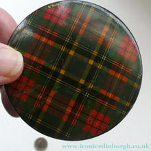 Load image into Gallery viewer, Antique Victorian Scottish Mauchline Ware TARTANWARE Circular Box. McBeth Tartan
