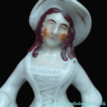 Load image into Gallery viewer, ANTIQUE Victorian Staffordshire Figurine. Highland Lady with Basket of Grapes
