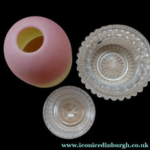 Load image into Gallery viewer, ANTIQUE Victorian Thomas WEBB Burmese Glass Shade with Clarke's Cricklite FAIRY Lamp or Night Light
