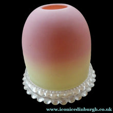 Load image into Gallery viewer, ANTIQUE Victorian Thomas WEBB Burmese Glass Shade with Clarke's Cricklite FAIRY Lamp or Night Light

