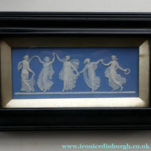 Load image into Gallery viewer, Antique VICTORIAN Wedgwood Framed Jasper Plaque Showing a Frieze of the Five Dancing Maidens (The Borghese Dancers)
