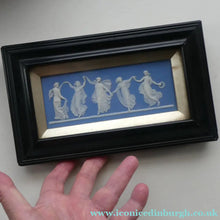 Load image into Gallery viewer, Antique VICTORIAN Wedgwood Framed Jasper Plaque Showing a Frieze of the Five Dancing Maidens (The Borghese Dancers)
