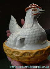 Load image into Gallery viewer, Victorian Staffordshire Pottery Chicken or Hen on a Nest 
