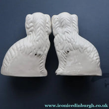Load image into Gallery viewer, ANTIQUE 19th Century SMALLER SIZE White Staffordshire Dogs / Wally Dugs
