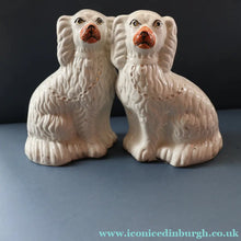 Load image into Gallery viewer, ANTIQUE 19th Century SMALLER SIZE White Staffordshire Dogs / Wally Dugs
