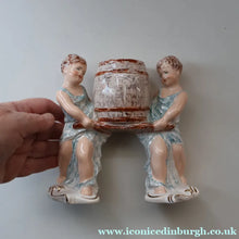 Load image into Gallery viewer, Antique WEDGWOOD &amp; Co., LTD Figurine. Two Children Carrying a Barrel. Unicorn Mark
