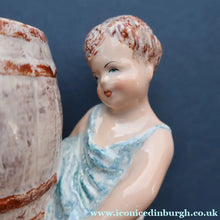 Load image into Gallery viewer, Antique WEDGWOOD &amp; Co., LTD Figurine. Two Children Carrying a Barrel. Unicorn Mark
