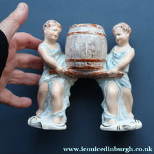 Load image into Gallery viewer, Antique WEDGWOOD &amp; Co., LTD Figurine. Two Children Carrying a Barrel. Unicorn Mark
