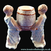 Load image into Gallery viewer, Antique WEDGWOOD &amp; Co., LTD Figurine. Two Children Carrying a Barrel. Unicorn Mark
