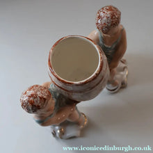 Load image into Gallery viewer, Antique WEDGWOOD &amp; Co., LTD Figurine. Two Children Carrying a Barrel. Unicorn Mark

