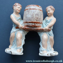 Load image into Gallery viewer, Antique WEDGWOOD &amp; Co., LTD Figurine. Two Children Carrying a Barrel. Unicorn Mark
