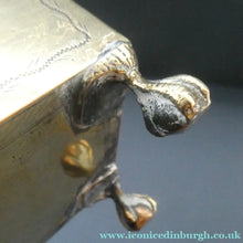 Load image into Gallery viewer, Arts and Crafts Brass Casket with Engraved Wyvern Decoration, Strapwork Bands &amp; Claw Feet
