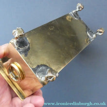 Load image into Gallery viewer, Arts and Crafts Brass Casket with Engraved Wyvern Decoration, Strapwork Bands &amp; Claw Feet
