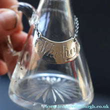 Load image into Gallery viewer, B/ ANTIQUE WHISKY NOGGIN. Hallmarked 1907 Hukin and Heath Silver Mounts; with Cute Miniature Silver Whisky Label
