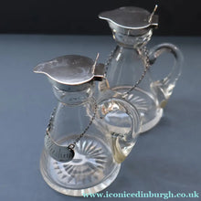 Load image into Gallery viewer, B/ ANTIQUE WHISKY NOGGIN. Hallmarked 1907 Hukin and Heath Silver Mounts; with Cute Miniature Silver Whisky Label
