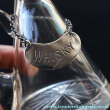 Load image into Gallery viewer, A/ ANTIQUE Edwardian WHISKY NOGGIN. Hallmarked 1907 Hukin and Heath Silver Mounts; with Cute Miniature Silver Whisky Label
