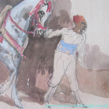Load image into Gallery viewer, Antoine de la Boulaye Oriental Horseman Leading a White Horse or Stallion Signed
