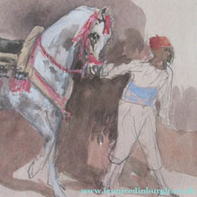 Load image into Gallery viewer, Antoine de la Boulaye Oriental Horseman Leading a White Horse or Stallion Signed
