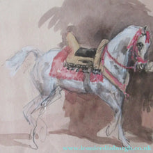 Load image into Gallery viewer, Antoine de la Boulaye Oriental Horseman Leading a White Horse or Stallion Signed
