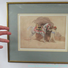 Load image into Gallery viewer, Antoine de la Boulaye Oriental Horseman Leading a White Horse or Stallion Signed
