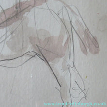 Load image into Gallery viewer, Antoine de la Boulaye Vintage Drawing of a Man on a Horse. Signed in Pencil. Contemporary French Art
