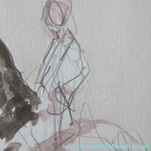 Load image into Gallery viewer, Antoine de la Boulaye Vintage Drawing of a Man on a Horse. Signed in Pencil. Contemporary French Art
