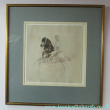Load image into Gallery viewer, Antoine de la Boulaye Vintage Drawing of a Man on a Horse. Signed in Pencil. Contemporary French Art
